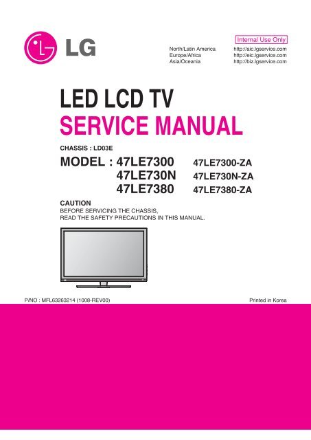 LED LCD TV SERVICE MANUAL - LG Electronics