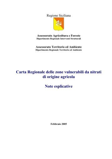 Carta regionale delle zone vulnerabili da nitrati di ... - PSR Sicilia