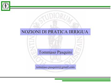 Utilizzo e gestione dell'acqua - CIPA - AT Pistoia