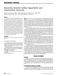 Interaction between Sodium Hypochlorite and Chlorhexidine - The ...