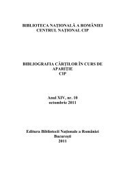Bibliografia CIP - octombrie 2011