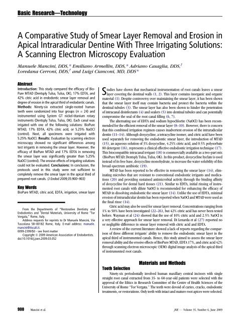 A Comparative Study of Smear Layer Removal ... - Home page | ART