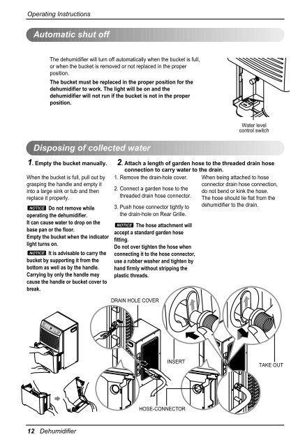 dehumidifier owner's manual deshumidificador ... - LG Electronics