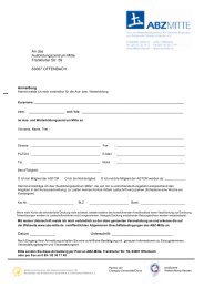 Formular zur Anmeldung per Post/Fax - ABZ Mitte