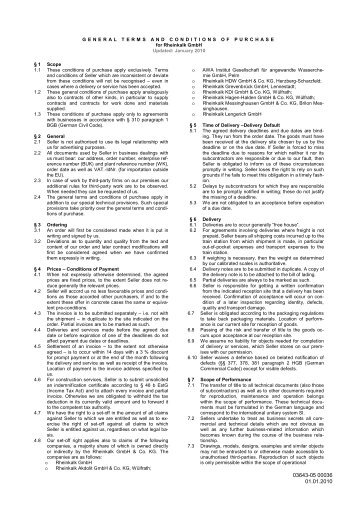 Rheinkalk - Purchase Terms & Conditions - Lhoist