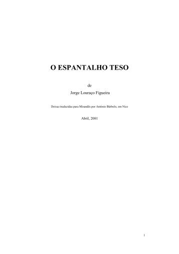 O Espantalho Teso revisto pelo TNSJ - Peças Soltas