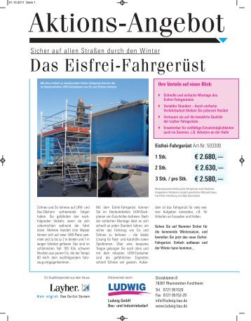Eisfrei Fahrgeruest - Ludwig GmbH Bau- und Industriebedarf