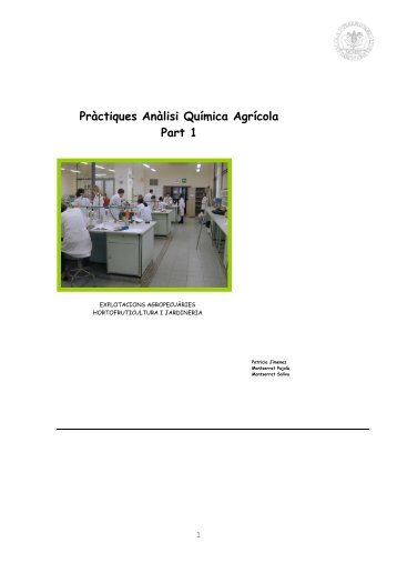 Pràctiques Anàlisi Química Agrícola Part 1 - UPC