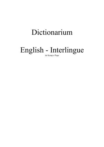 Dictionarium English - Interlingue