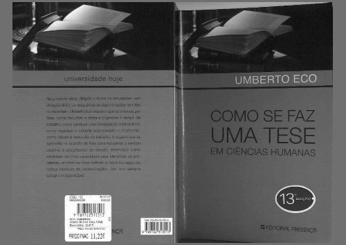 ECO, Umberto. Como se faz uma tese (livro - Sociologia e Política