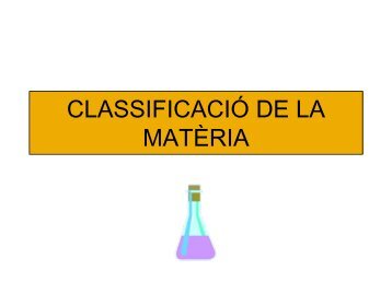 CLASIFICACIÓN DE LA MATERIA