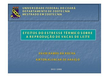 Efeitos do Estresse Térmico sobre a - Bioclimatologia.ufc.br