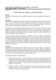 Sistemas de proteção em higiene e segurança do trabalho Objetivo ...