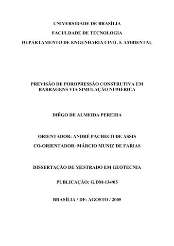 universidade de brasília faculdade de tecnologia ... - Geotecnia UnB