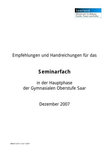 Seminarfach - Saarland