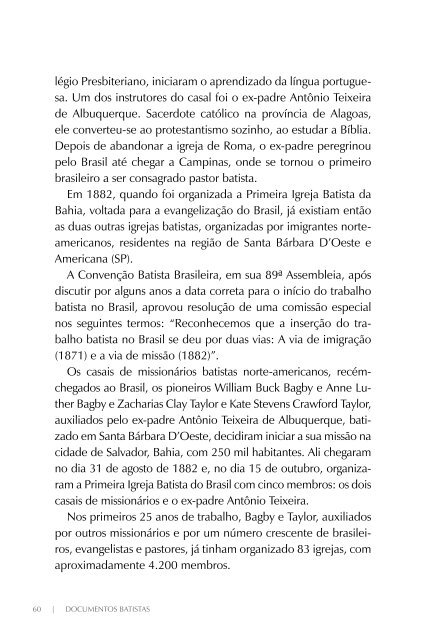 Pacto e Comunhão - Convenção Batista do Estado de São Paulo