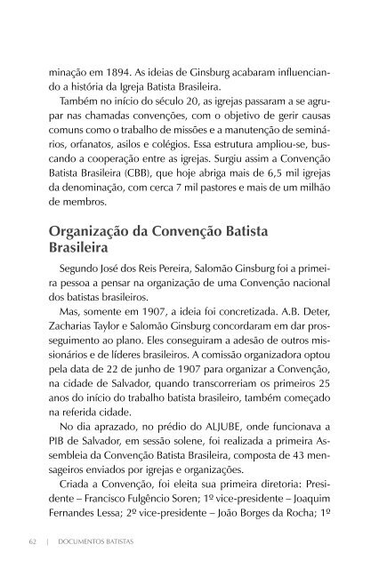 Pacto e Comunhão - Convenção Batista do Estado de São Paulo