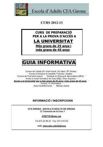 Universitat - Centre de Formació d'Adults Girona