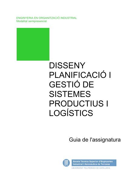 DISSENY PLANIFICACIÓ I GESTIÓ DE SISTEMES ... - UPC