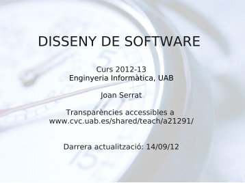 DISSENY DE SOFTWARE