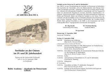 Seebäder an der Ostsee im 19. und 20 ... - Academia Baltica