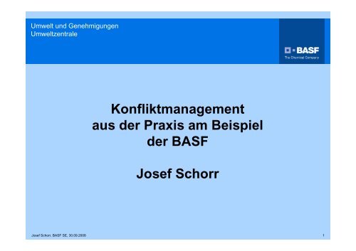 Konfliktmanagement aus der Praxis am Beispiel der BASF Josef ...