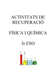 ACTIVITATS DE RECUPERACIÓ FÍSICA I QUÍMICA 3r ESO