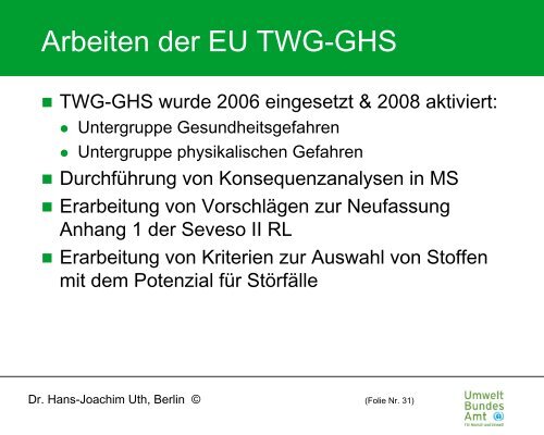 auswirkungen des ghs auf die seveso-ii-richtlinie und stÃ¶rfall ...