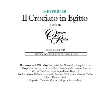 Il Crociato in Egitto - Naxos Music Library