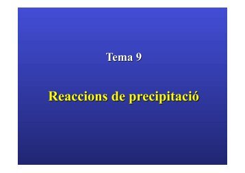 Reaccions de precipitació - IES Sant Vicent Ferrer