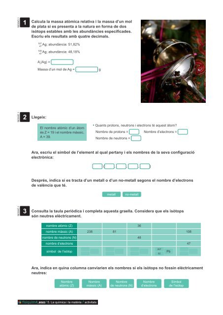 Calcula la massa atòmica relativa i la massa d'un ... - LaGalera.Text