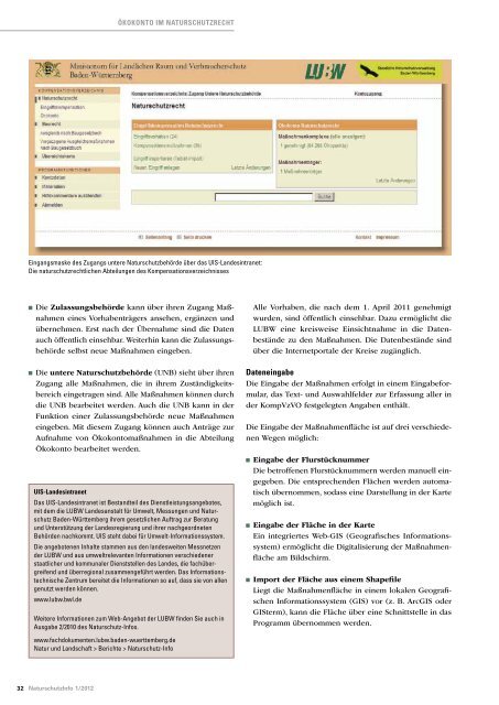 Naturschutz Info 1/2012 - Landesanstalt für Umwelt, Messungen und ...