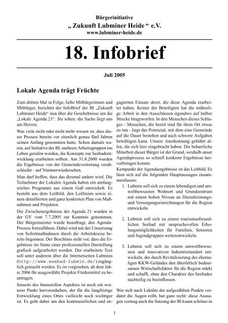 18. Infobrief (PDF) - BI Zukunft Lubminer Heide eV