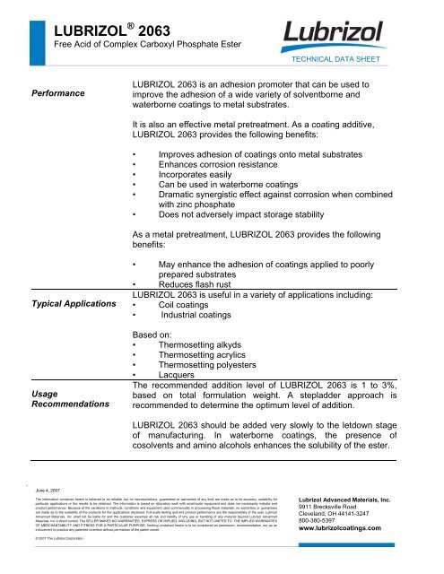 LUBRIZOL 2063