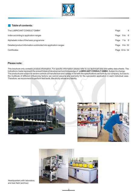 LUBCON Basic program - eng - 2010-10-04 - Lubricant Consult GmbH