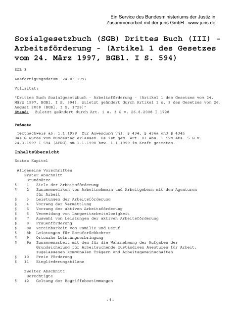 Drittes Buch (III) - Arbeitsförderung - abekra