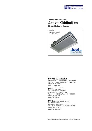 Aktive Kühlbalken (PDF, 0.8 MB) - LTG Aktiengesellschaft