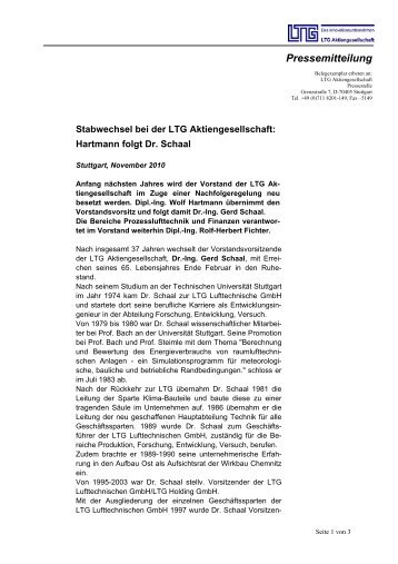 Pressemitteilung - LTG Aktiengesellschaft