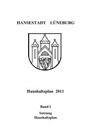 Band I Haushaltssatzung und Haushaltsplan - Lüneburg