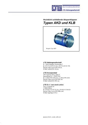 Typen AKD und KLB - LTG Aktiengesellschaft