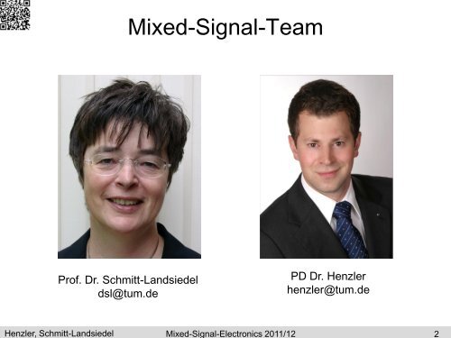 Mixed-Signal-Electronics - Lehrstuhl für Technische Elektronik - TUM