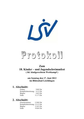 Protokoll K+J-Schwimmfest 2012 - Lsv02.de