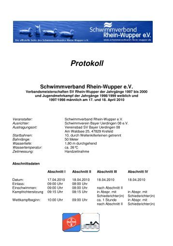 Protokoll Verbandsmeisterschaften Rh-Wu 2010 Jüngere ... - Lsv02.de