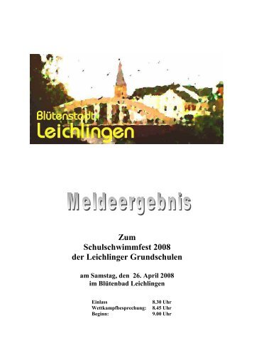 Zum Schulschwimmfest 2008 der Leichlinger ... - Lsv02.de