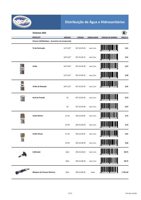 Distribuição de Água e Hidrosanitários