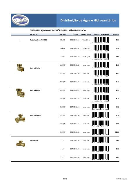 Distribuição de Água e Hidrosanitários