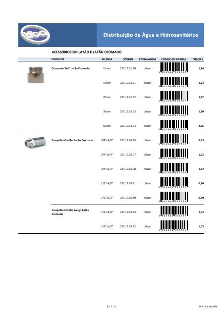 Distribuição de Água e Hidrosanitários