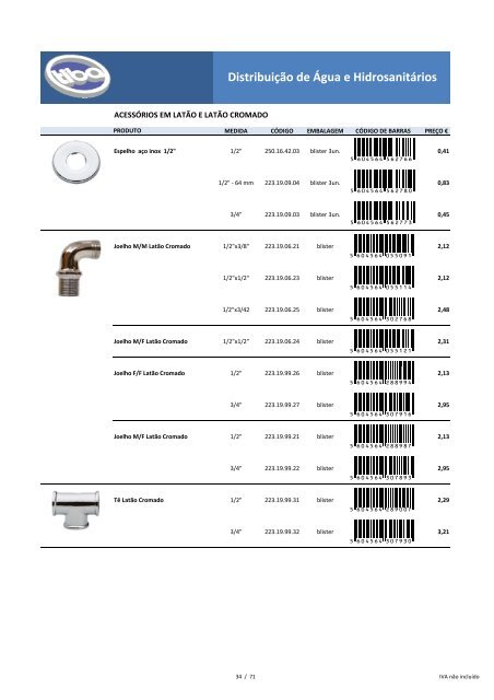 Distribuição de Água e Hidrosanitários