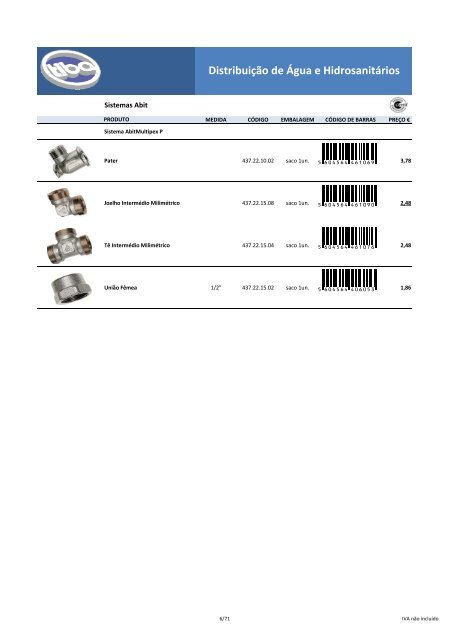 Distribuição de Água e Hidrosanitários