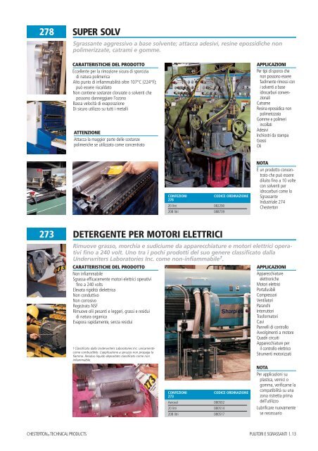 detergente per motori elettrici - A.W. Chesterton Company